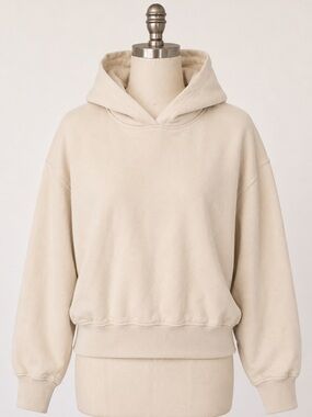 Zara Cream Hooded Sweatshirt Size Large